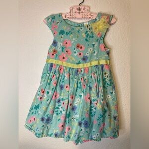 Cherokee Girls Size 3T Floral Cap Sleeve Easter Spring Dress Tulle Underskirt 🐰